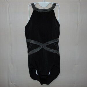 Double Platinum Black and Mesh Leotard L